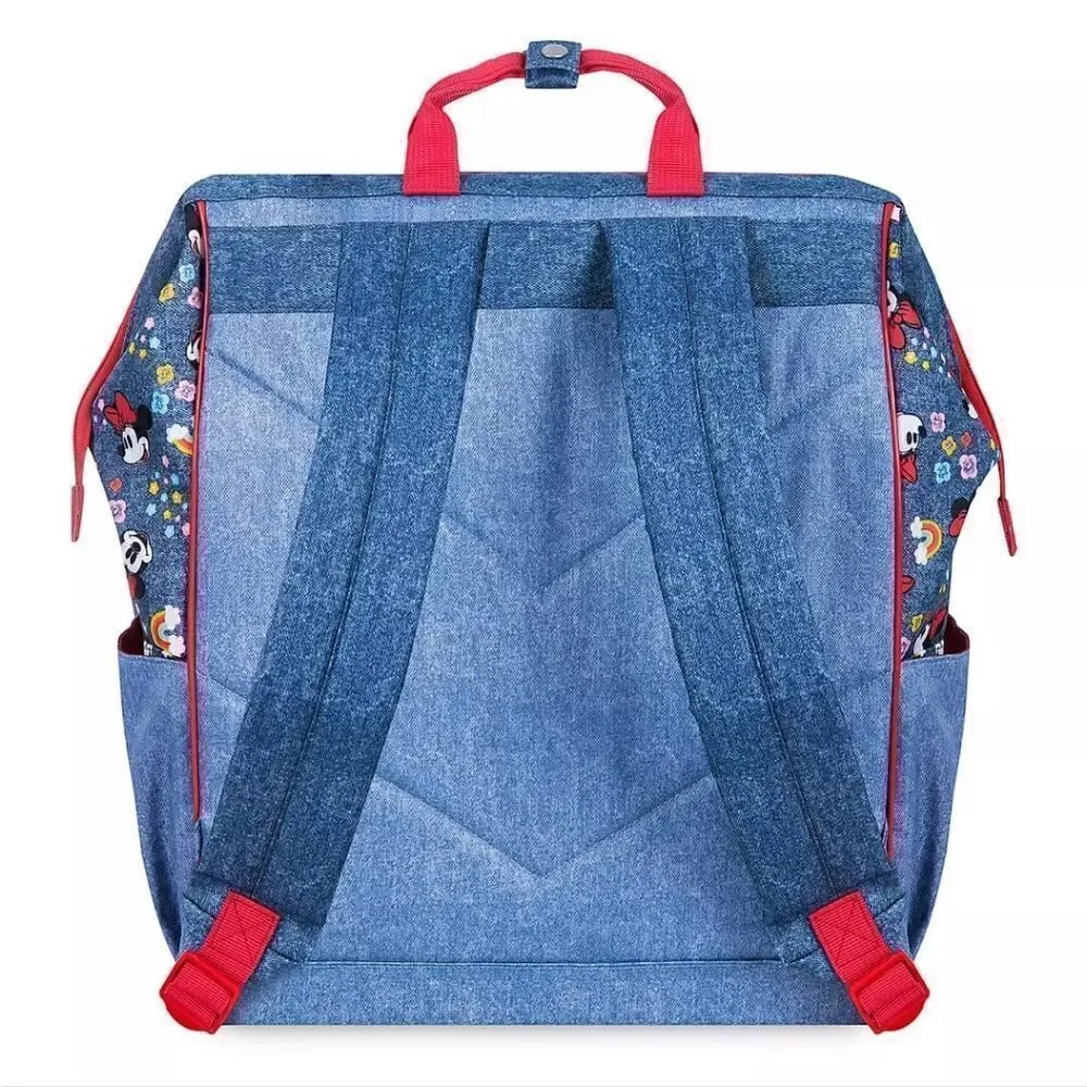 Disney Minnie Mouse Cambray Denim Girls School Backpack Brand New Zipper Closure